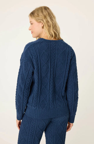 P.J. Salvage Chenille Cozy Cable Lounge V-Neck Sweater