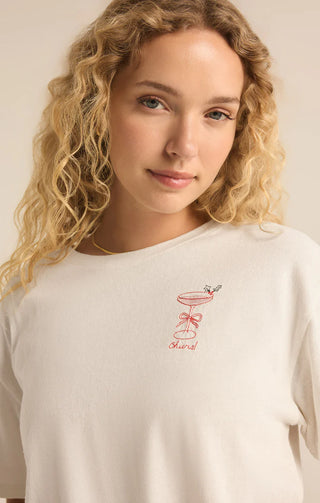 Z Supply Cocktail Relaxed Embroidered Tee