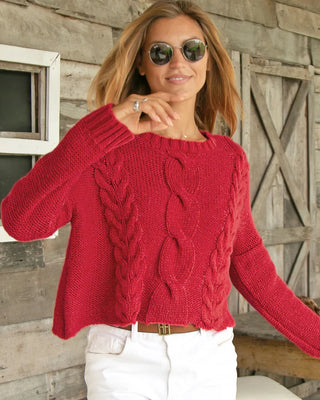 Woodenships Aspen Cropped Cable Crew Chunky Sweater