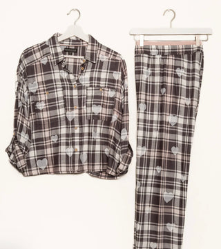 P.J. Salvage Mad for Plaid Long Sleeve Pajama Top - Shop Doll OC