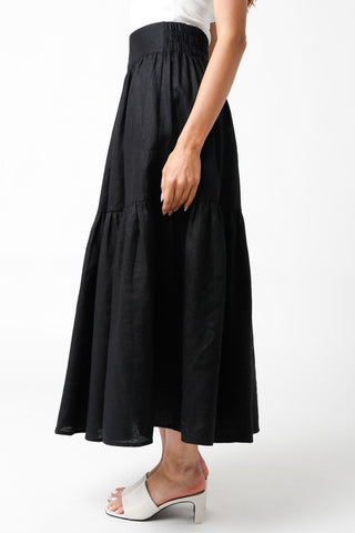 Olivaceous Logan Linen Midi Skirt - Shop Doll OC