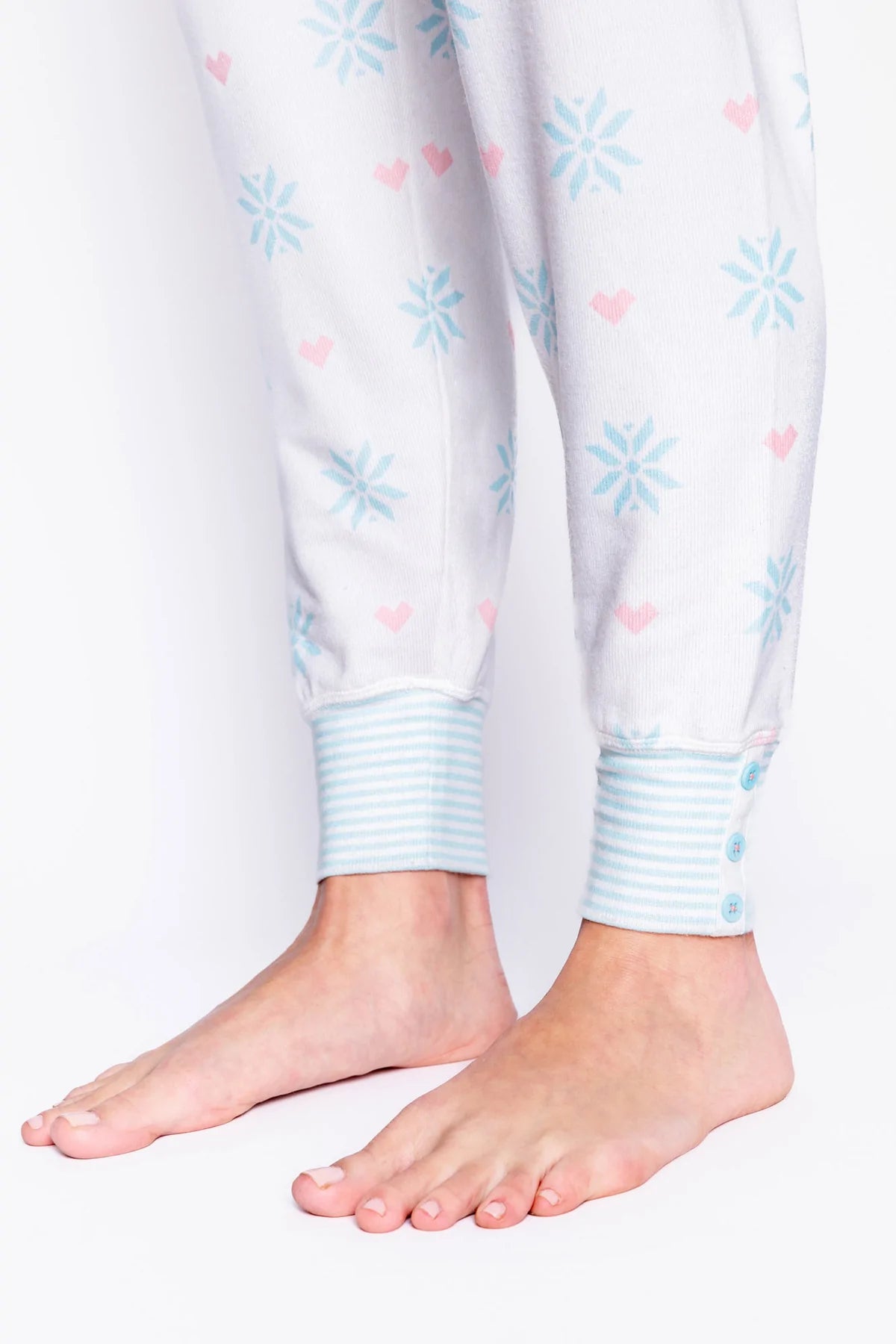 P.J. Salvage Womens Snowflakes Pajama Lounge Pants, Blue, Small